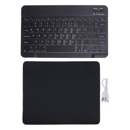 Portable Keyboard Wireless Rechargeable Ultra Slim Ergonomic Keyboard with RGB Backlit for Win Tablet Phone Laptop (Black) - color: Black