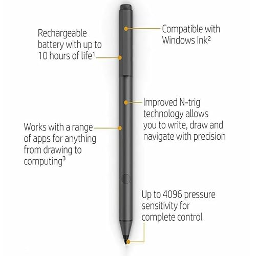 MPP 2.0 Tilt Pen 2MY21AA 929863-001 SPEN-HP-03 Active Stylus - 4096 Pressure Sensitivity, Tilt Function, USB-C Rechargeable for HP Spectre x360, Envy x360, Pavilion x360, Omnibook 2-in-1 Laptops - style: MPP 2.0