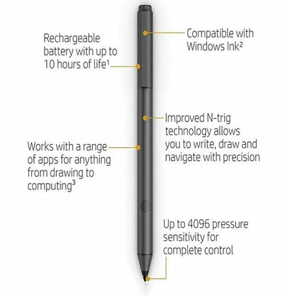MPP 2.0 Tilt Pen 2MY21AA 929863-001 SPEN-HP-03 Active Stylus - 4096 Pressure Sensitivity, Tilt Function, USB-C Rechargeable for HP Spectre x360, Envy x360, Pavilion x360, Omnibook 2-in-1 Laptops - style: MPP 2.0