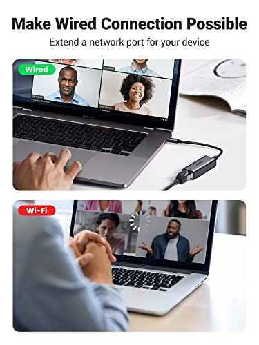 UGREEN USB C to Ethernet Adapter, 1000Mbps, RJ45, Driver-Free, Compatible with Windows, MacOS, iPadOS, ChromeOS, Android, Laptop, Tablet, Smartphone | (Thunderbolt 4/3 Compatible) to RJ45 Network Dongle, Compatible for MacBook Pro/Air, iPhone 17 Pro/Max,