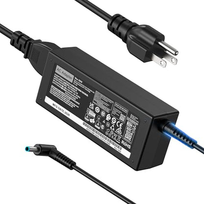 Charger for HP Laptop Computer 65W 45W Smart Blue Tip 4.5mm Compatible with HP Pavilion x360 14/15/17, Envy 13/15, EliteBook ProBook Stream Spectre 710412-001