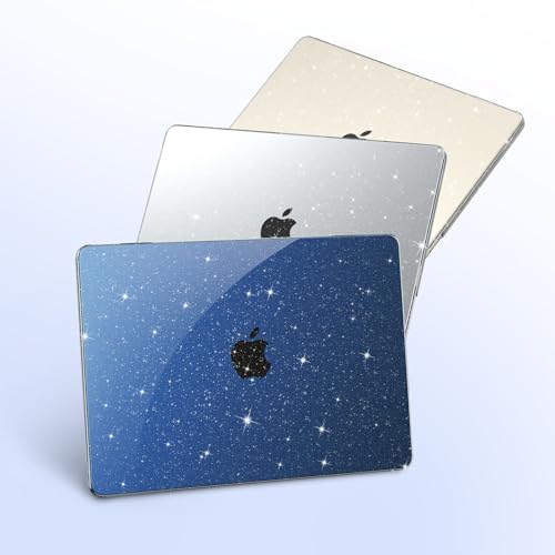 EooCoo Case for MacBook Air 15 inch M5 M4 M3 M2 2026-2023, Sparkly Midnight | Easy to Install, Sturdy, Plastic Hard Shell Case & Keyboard Cover & Screen Protector, Model: A3448 A3241 A3114 A2941 - color: Sparkly Midnight