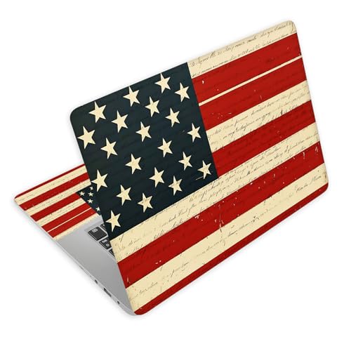 Universal Laptop Skin Decal, 3-Piece Vinyl Protector for 12 13 14 15.6" Notebook, Waterproof Anti-Scratch, Easy Trim & Bubble-Free Finish, American Flag - color: American Flag