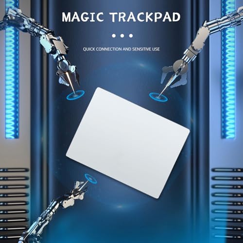 Pomya Wired Trackpad, Large 5.4 Inch High Precision Touchpad Mouse for Wins and macOS with Multi Gesture Control Tempered GlassSurface and Dual USB C Cables, for PC Laptop (White) - color: White