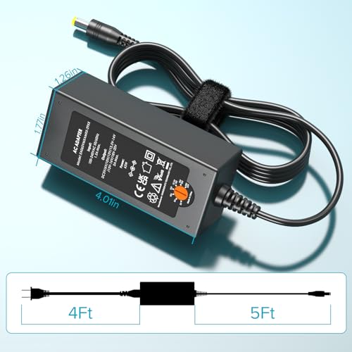 Powseed 65W Universal Laptop Charger for Lenovo HP Dell Acer ASUS Gateway Samsung Monitor Power Cord 5V 6V 10V 12V 13.5V 14V 15V 16V 18V 18.5V 19V 19.5V 20V DC Power Supply AC Adapter with 16 Tips
