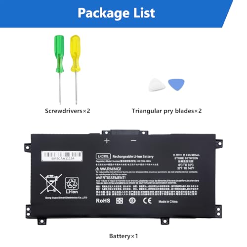 LK03XL Laptop Battery Replacement for HP Envy x360 Convertible 15m-bq021dx 15m-bp112dx 15m-bp1xx 15m-cn0xxx 15m-cp0xxx 17m-ae0xx 17-bw 17m-ae111dx HP Pavilion x360 15-cr0037wm 15-cr0006tx 15-cr0052od - size: LK03XL