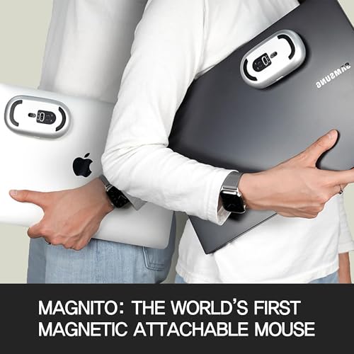 Magnito – Magnetic Wireless Bluetooth Mouse for MacBook, iPad, Laptop, Windows, Chrome OS, Linux – Compact & Portable, Slim, Lightweight, Quiet Clicks – The Best Travel Mouse (Space Gray) - color: Space Gray