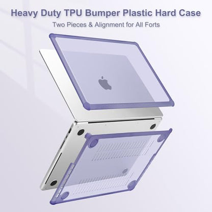 MOSISO Compatible with MacBook Pro 14 inch Case M5 M4 M3 M2 M1 2026-2021 | 3 in 1 Kit Anti-Crack Hard Shell with TPU Bumper, A3427 A3426 A3434 A3112 A3185 A3401 A2918 A2992 A2779 A2442, Lavender Gray - color: Lavender Gray