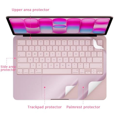 Palm Rest Decal for MacBook Neo Vinyl Skin | Scratch-Resistant with Trackpad Protector,Removable Fingerprint-Resistant Keyboard Edge Skin (Pink) - color: Pink