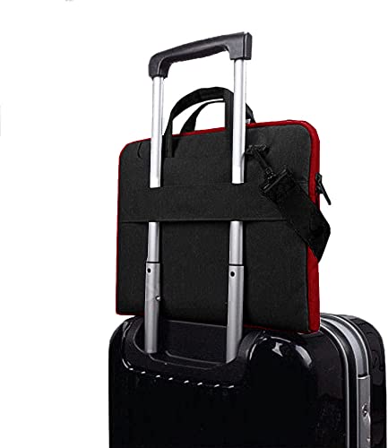 Hseok 17.3 Inch Laptop Shoulder Bag, Water-Resistant & Shockproof Protective Computer Case Compatible with 17.3 inch Dell Asus HP Lenovo Acer MSI Notebooks,Black & Red - color: Black & Red, size: 17.3 inch
