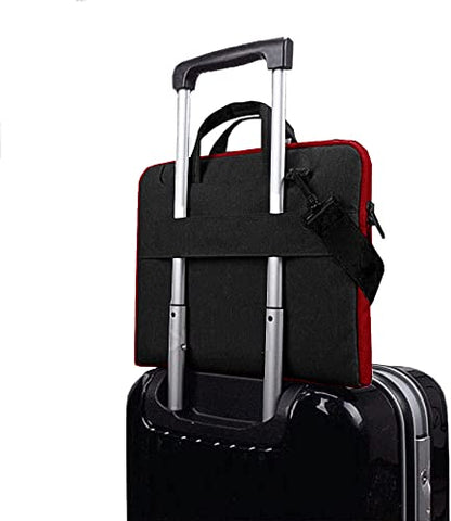 Hseok 17.3 Inch Laptop Shoulder Bag, Water-Resistant & Shockproof Protective Computer Case Compatible with 17.3 inch Dell Asus HP Lenovo Acer MSI Notebooks,Black & Red - color: Black & Red, size: 17.3 inch