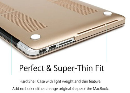 UESWILL Luxury Gold Hard Case Shell Compatible with (Late 2012 to Early 2015 Version) MacBook Pro 13 Inch with Retina Display (No CD-ROM, No Touch Bar), Model A1502 / A1425, Gold - color: Gold, size: MacBook Pro 13" Retina A1502/A1425