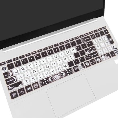 Cute Silicone Keyboard Cover for 15.6’’ HP Pavilion & HP Laptop 15-eg 15t-eg 15-eh 15-er Series, HP Laptop 17 17-cn 17-cp 17z-cp Series, Sun and Moon - color: Sun and Moon