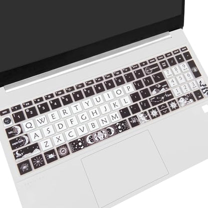 Cute Silicone Keyboard Cover for 15.6’’ HP Pavilion & HP Laptop 15-eg 15t-eg 15-eh 15-er Series, HP Laptop 17 17-cn 17-cp 17z-cp Series, Sun and Moon - color: Sun and Moon