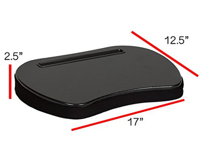 Sofia + Sam Mini Lap Desk with Memory Foam Cushion | Tablet Slot and Handle | Fits Laptops Up to 15" | Tablets Up to 9.6" | Black | Portable Travel Desk | Reading Writing and Coloring - color: Black With Tablet Slot