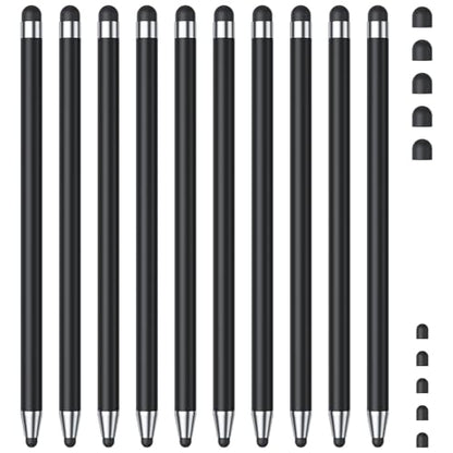 Stylus (10Pcs), Stylus Pen for Touchscreen, High Precision and Sensitivity Stylus Pen for iPad/iPhone/Samsung/Android Smartphone and Tablets, Compatible with All Capacitive Touch Screen (Black) - color: Black