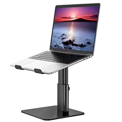 BESIGN LSX6N Laptop Stand, Ergonomic Adjustable Notebook Riser, Computer Holder, Laptop Mount Compatible with 10-15.6" Laptops, Black - color: Black, size: Sit Work(H5.90-9.44in)