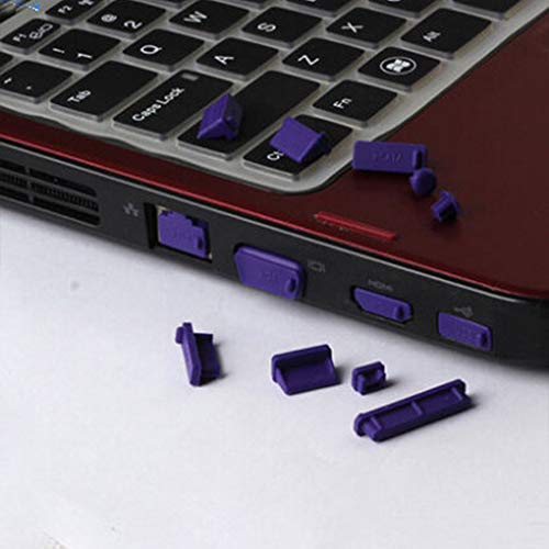 16PCS Universal Computer Anti Dust Stopper/Plug, Soft Silicone Dustproof Laptop Port Covers Purple - color: Purple