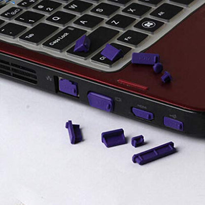 16PCS Universal Computer Anti Dust Stopper/Plug, Soft Silicone Dustproof Laptop Port Covers Purple - color: Purple