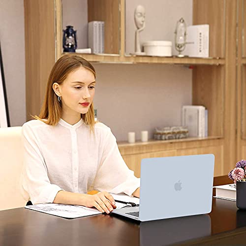 MOSISO Compatible with MacBook Air 13 inch Case M1 2021 2020 2019 2018 | A2337 A2179 A1932, Protective Hard Shell&Keyboard Cover&Screen Film&Pouch for MacBook Air 13.3 inch Case, Baby Blue - color: Baby Blue