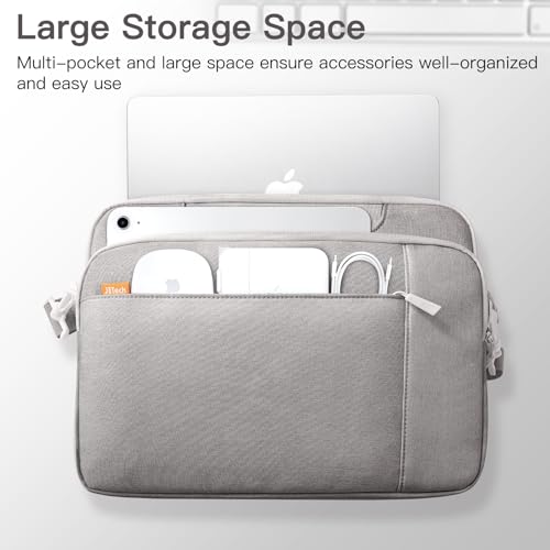 JETech 16 17 17.3 Inch Laptop Bag Case, Waterproof Computer Sleeve Cover Compatible with MacBook Air/Pro 16, Predator Helios 16, ASUS ROG Strix G17, HP Envy 17.3 (Light Grey) - color: Light Grey, size: 16-17 Inch