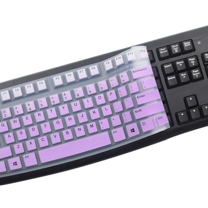 Silicone Keyboard Cover for Logitech K120 & MK120 Ergonomic Desktop USB Wired Keyboard, Logitech K120 & MK120 Keyboard Protective Skin US Layout (NOT Fit Other Model)-OmbrePurple - color: OmbrePurple