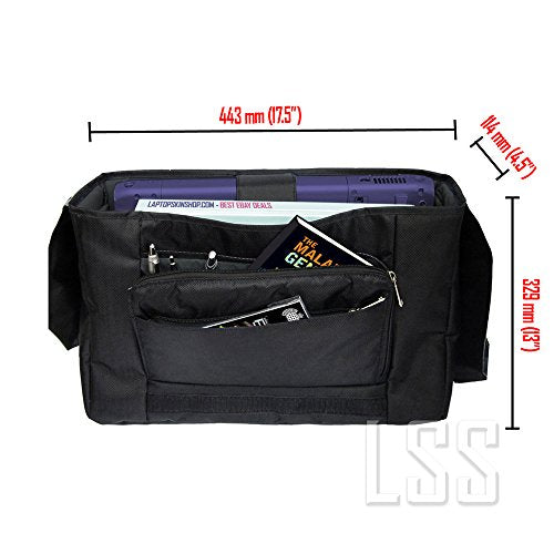 LSS 15” 15.6 inch Laptop Padded Compartment Shoulder Messenger Bag, Carrying Case for 14" 15" 15.6" & Smaller Size Notebook - color: Red Almond Trees, size: 15 inch