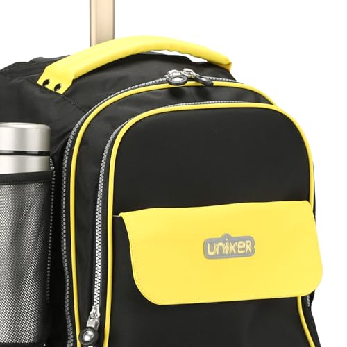 Rolling Laptop Bag for 15.6 Inch Laptop,Roller Bag,Backpack with Wheels, 20 Inch Wheeled Computer Bag，Black/Yellow - color: T5- Black/Yellow