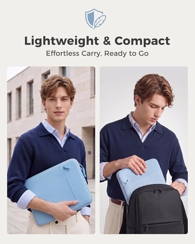 ProCase Laptop Sleeve 13" for MacBook Neo/Air/Pro with A18/M5/M4/M3/M2/M1 | Slim Travel Sleeve with Soft Plush Lining & Large Front Pocket, Water-Resistant, Also Fit 13" HP Dell Lenovo ASUS Acer - color: Airblue, size: 13-inch
