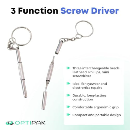 Sparkle Anti-Reflective Safe Lens Cleaner & Repair Kit – (2) 1oz Glasses Cleaner Spray, (2) Microfiber Cloth & Keychain Screwdriver for Eyeglasses, Sunglasses, Lenses & Screens (5 Piece Set) - size: 1 Fl Oz (Pack of 2), style: Black – 2x1oz Lens Spray + 2