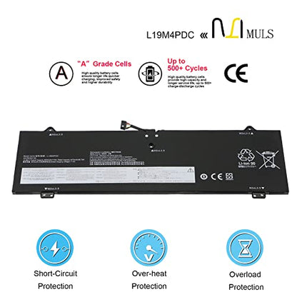 MULS L19M4PDC Laptop Battery for Lenovo Ideapad Yoga 7-14ITL5 7-15ITL5 82BJ | Series L19C4PDC L19L4PDC 5B10Z26482 5B10Z26485 SB10Z26486 5B10Z26479 SB10Z26483 15.36V 4622mAh 71Wh