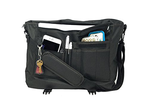 Impecgear Expandable Laptop Computer Briefcase Messenger Bag 16.5 Inch (PFG Black 17") - size: PFG Black 17"