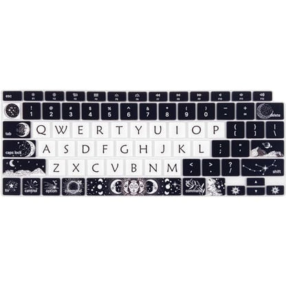 Cute Keyboard Cover for 2021 2020 MacBook Air 13 inch (Model: A2179 A2337) M1 Chip, Silicone Protective Skin, Sun and Moon - color: Sun and Moon