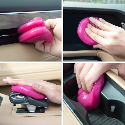 ASFSKY Keyboard Cleaner Universal Cleaning Gel Dust Cleaning Putty Red | For PC, Tablet, Laptop Keyboard, Camera and Car Vents, 160g Rose - color: Rose Red