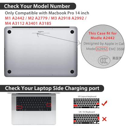 for with MacBook Pro 14 inch Case 2026-2021 M5 M4 M3 M2 M1 Pro/Max A3426 A3427 A3434 A3112 A3401 A2918 A2992 A2779 A2442, Hard Shell with Keyboard Cover+Protective Film, Colorful - color: Colorful