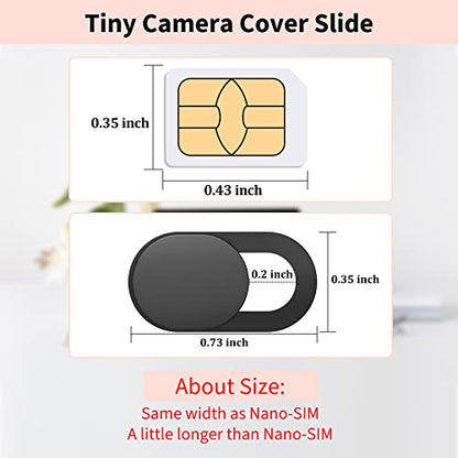 Yilador Webcam Cover (6 Pack) 0.03 inch Ultra Thin Laptop Camera Cover Slide for Computer MacBook Pro/Air iMac iPhone Cell Phone PC Tablet Notebook Surface Pro Echo Show Camera Blocker Slider - Black - color: 6*Black