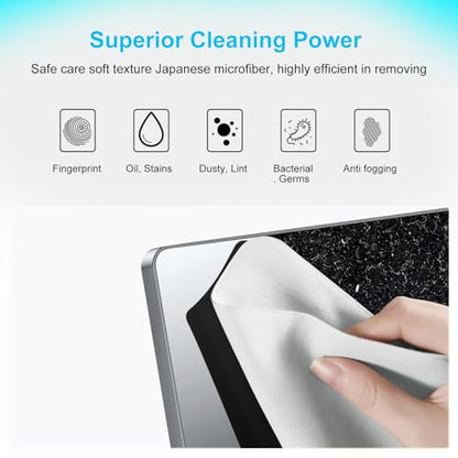 2 Pack Microfiber Liner Cleaning Cloth 13" with Screen Keyboard Imprint Protection, Laptop Keyboard Protector Compatible with MacBook Neo/Pro/Air 13" and MacBook Pro 14"-(Grey+Black) - color: Grey+black（2 Pack）, size: 11.4" x 7.7"
