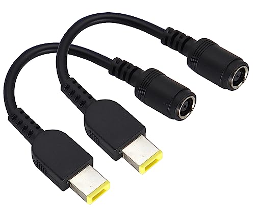 DC 7.9mmx0.9mm to Square Interface Plug Converter DC7.9mm x 5.5mm to Square tip Power Converter Cable Laptop Power Adapter Compatible for Le-no-vo Think-Pad I-B-M [2pack-7909] - color: DC7909F