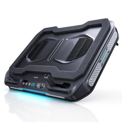 llano V11 Pro Laptop Cooling Pad, Gaming Laptop Cooler RGB Laptop Fan | Laptop Cooling Stand with 4.7 Inch Turbofan, for 14-17.3in Laptop, Adjustable Speed, Dustproof, 3-Port USB Hub, Black - color: Black