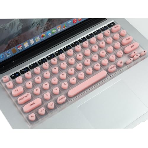 Allinside Keyboard Cover for Long Nails, Compatible with MacBook Neo A18 Pro & MacBook Pro 13/14/16 (2021–2024) & MacBook Air 13/15 (2020–2024), Raised Heart-Shaped Silicone Skin, Pink - color: Pink