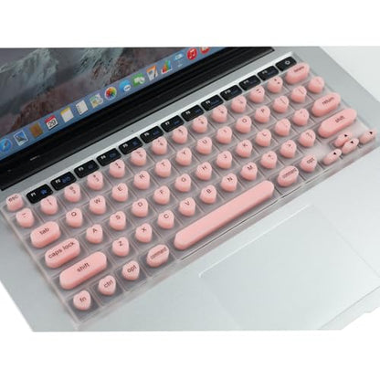 Allinside Keyboard Cover for Long Nails, Compatible with MacBook Neo A18 Pro & MacBook Pro 13/14/16 (2021–2024) & MacBook Air 13/15 (2020–2024), Raised Heart-Shaped Silicone Skin, Pink - color: Pink