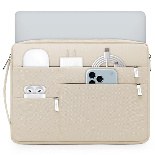 HYZUO 14-15 Inch Laptop Sleeve Bag for MacBook Air 15 M5 A3448 M4 M3 M2 2026-2023, MacBook Pro 15, 15" Surface Laptop, XPS 14/15 Plus, NoteBook Case for 14" HP Dell Lenovo Asus Acer, Sand - color: Sand, size: 14-15 Inch