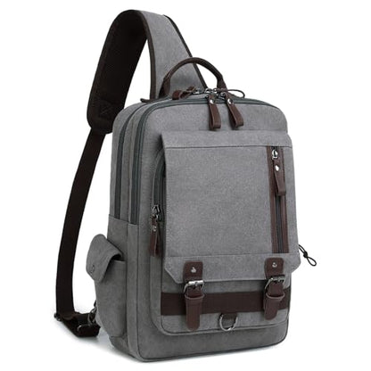 mygreen Canvas Cross Body Messenger Bag Shoulder Sling Backpack Travel Rucksack - color: Gray-xl, size: X-Large