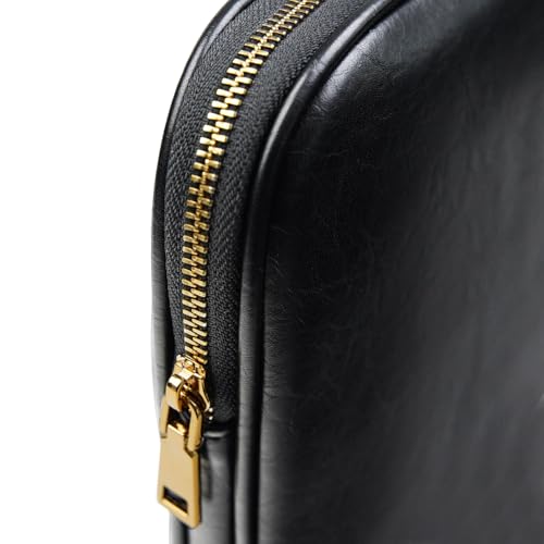 PU Leather Padded Laptop Sleeve Bag 14Inch Compatible with New MacBook Pro 14，Surface Laptop 13.5, Surface Pro 10 with Charger Pouch Color Black - color: Black, size: MacBook Pro 14"