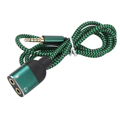 Headphone Mic Splitter Cable, 3.5mm Headset Splitter Cable with Gold Plated Connectors and Integrated Chip, Portable Audio Mic Adapter for Music Calls Gaming Laptop Phone