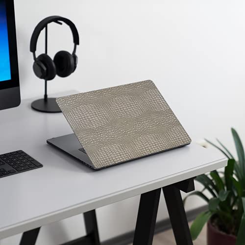 DTangLsm for Crocodile MacBook Air 15 inch Case 2026 2025-2023 M5 M4 M3 M2 | Model A3448 A3241 A3114 A2941, Crocodile Skin Alligator Textured Leather Hard Shell Mac Air 15 Case & Keyboard Cover, Silver - color: Crocodile Silver