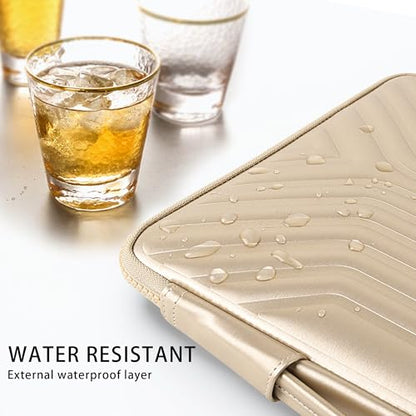 DOMISO 15.6 Inch Laptop Sleeve Case, Shockproof Waterproof Soft EVA Protective Bag with Handle, Lightweight Carrying Case for MacBook, Dell, HP, Lenovo, ASUS,Gold - color: Gold, size: 15 - 15.6 Inch