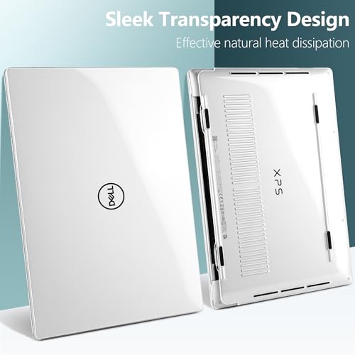 Crystal Clear Case for Dell XPS 13 Copilot+ PC 13.4" Display 2024 – Slim Lightweight Transparent Laptop Shell with Scratch-Resistant Protection, Ventilation Design, Clear - color: Clear