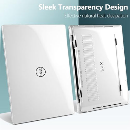 Crystal Clear Case for Dell XPS 13 Copilot+ PC 13.4" Display 2024 – Slim Lightweight Transparent Laptop Shell with Scratch-Resistant Protection, Ventilation Design, Clear - color: Clear
