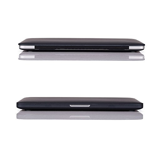 RUBAN Compatible with Old MacBook Pro 13 inch 2015 2014 2013 2012 (A1502 & A1425 Models), Plastic Hard Shell Case & Keyboard Cover for Old Version MacBook Pro Retina 13 Inch, Black - color: Black